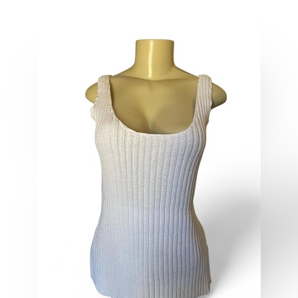 Lauren Ralph Lauren White Ribbed Sleeveless Tank Top - Picture 3 of 8